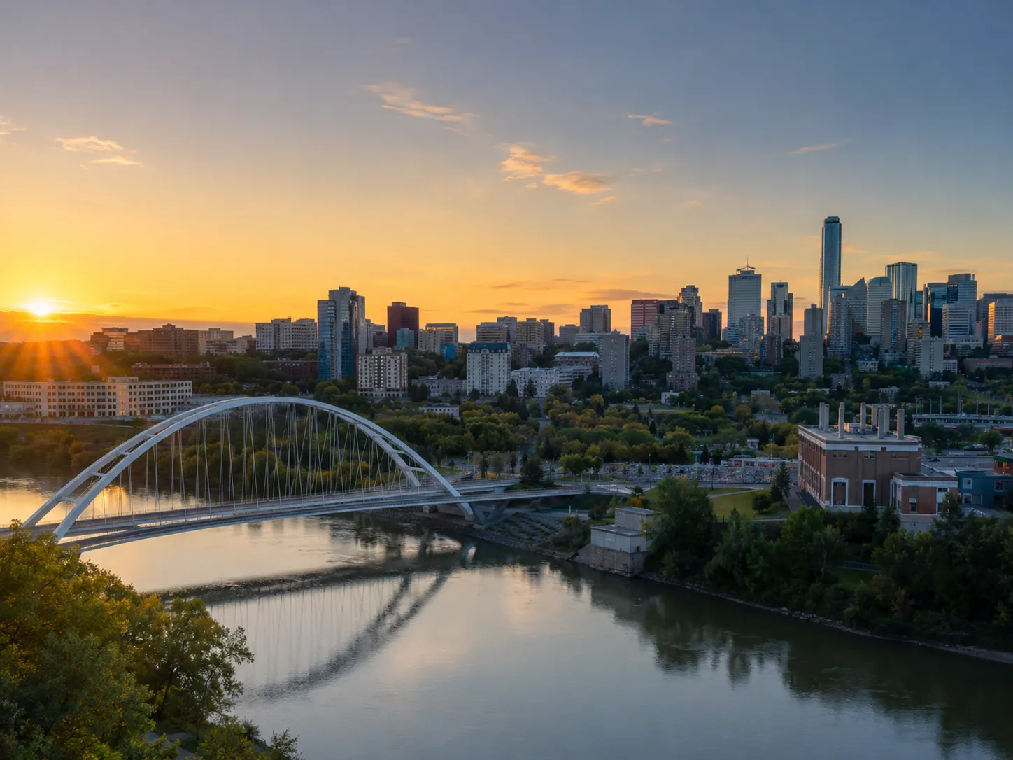 View of Edmonton, where Obaid Quran Academy teaches online Quran classes to local families.